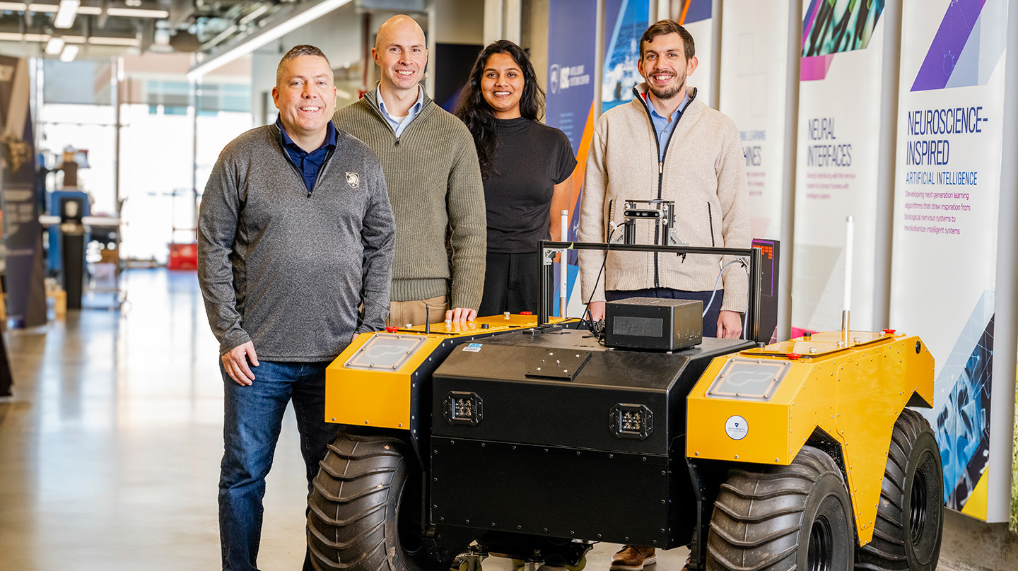 From left: Chris Korpela, Corban Rivera, Rohita Mocharla and Henry Phalen
